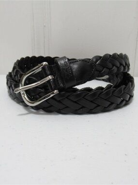 Falari Black Braided Leather Belt Size XXL